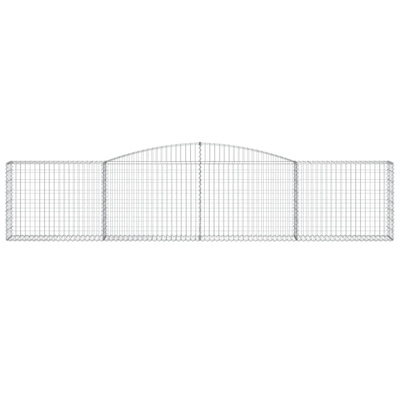 Kosze gabionowe, 8 szt, 400x30x80/100 cm, galwanizowane żelazo