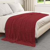 Koce narzutowe 6 pcs Bordeaux Czerwony 200 x 150 cm Polar