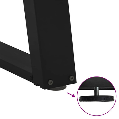 Nogi do stołu jadalnego w kształcie litery U 2 szt. Czarne 50x(72-73) cm Stal