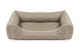 Legowisko dla psa Sofa Valencia Standard w kolorze beżowym z białym wykończeniem Rozmiar: L - 100 x 75 cm