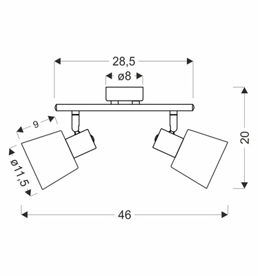 Lampa sufitowa BILOBA  czarny 2x40W E14 nowoczesny styl do salonu sypialni kuchni korytarza