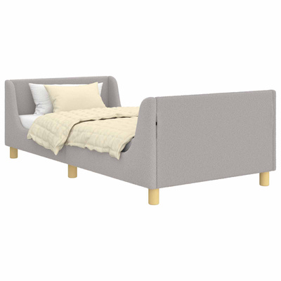 Łóżko Dziecięce z Ramą i Zagłówkiem jasnoszary 90x200 cm Bouclé