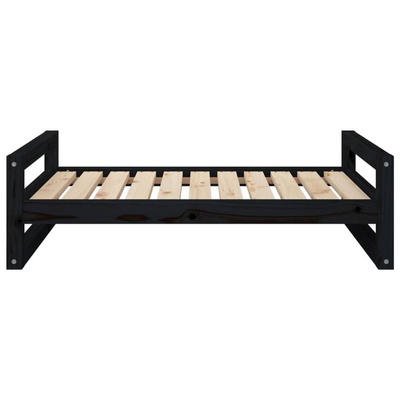 vidaXL Legowisko dla psa, czarne, 95,5x65,5x28 cm, lite drewno sosnowe