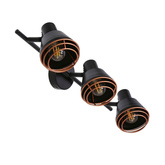 Lampa ścienna/sufitowa czarna klosz miedziany 3xE14 40W Neria 93-82572