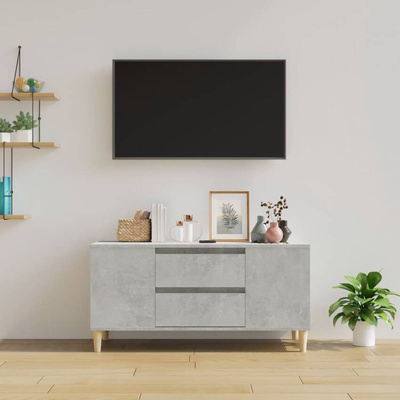 vidaXL Szafka pod TV, szarość betonu, 102x44,5x50 cm