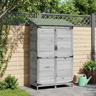 Shed ogrodowy Szary 106,5 x 56 x 176 cm Drewno Świerkowe