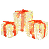 Pudełko Prezentowe 3 pcs Ciepła biel 20 x 20 x 20 cm Akryl