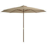 Parasol ogrodowy na drewnianym słupku, 350 cm, taupe