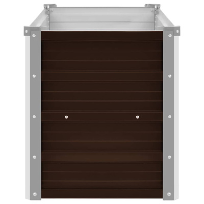 Podwyższona donica, brązowa, 160x40x45 cm, galwanizowana stal