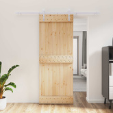 Drzwi przesuwne Naturalne i białe 80 x 210 cm