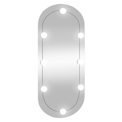 vidaXL Lustro ścienne z LED, 35x80 cm, szklane, owalne