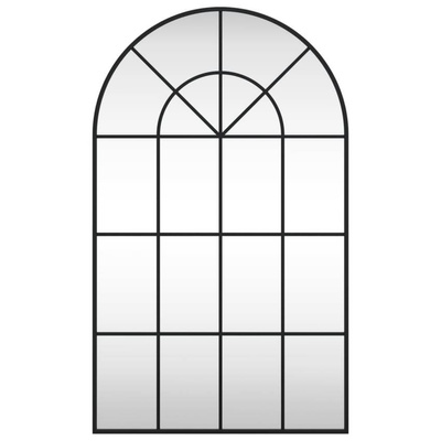 vidaXL Lustro ścienne, czarne, 60x100 cm, zakończone łukiem, żelazo