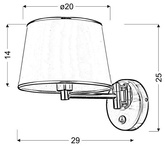 Ibis lampa kinkiet satynowy 1x40W E14 abażur grafitowy