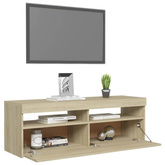 Szafka pod TV z oświetleniem LED, dąb sonoma, 120x35x40 cm vidaXL