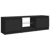 vidaXL Szafka pod TV z oświetleniem LED, czarna, 120 x 30 x 35,5 cm