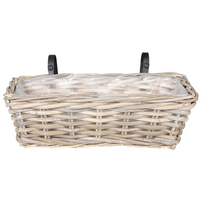 Hanging Planter Kosz 2 szt. Naturalna szarość 48 x 22 x 15 cm