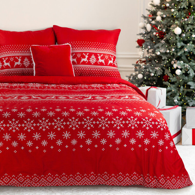 KOMPLET POŚCIELI ŚWIATECZNEJ NOEL02 220 X 200 CM CZERWONY