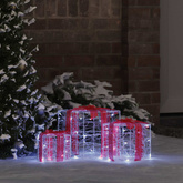 Pudełko Prezentowe 3 pcs Zimna biel 20 x 20 x 20 cm Akryl