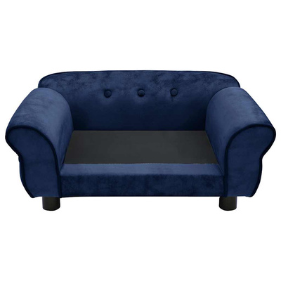 Sofa dla psa, niebieska, 72x45x30 cm, pluszowa