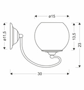 Kinkiet TORES stare złoto 1x60W E27 bursztynowy szklany klosz klasyczna lampa ścienna do salonu sypialni korytarza