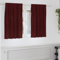 Zasłony zaciemniające 2 pcs Czerwone wino 140 x 140 cm Aksamit