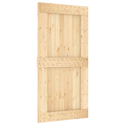 Drzwi przesuwne 100 x 210 cm Lite Drewno Sosnowe (Nieobrobione)