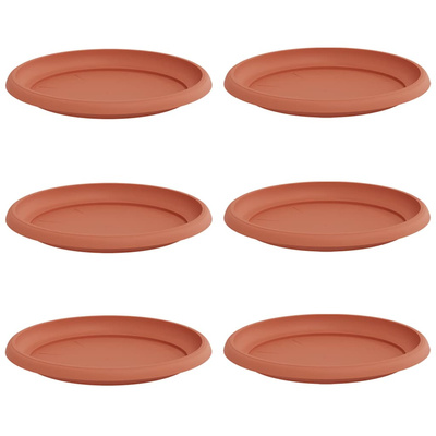 Okrągły Talerzyk Kwiatowy 6 pcs Czerwony ceglasty