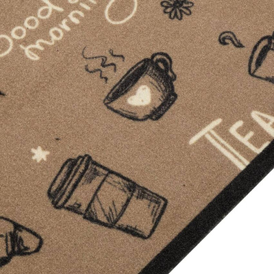 vidaXL Dywanik kuchenny z motywem Morning, brązowy, 60x180 cm