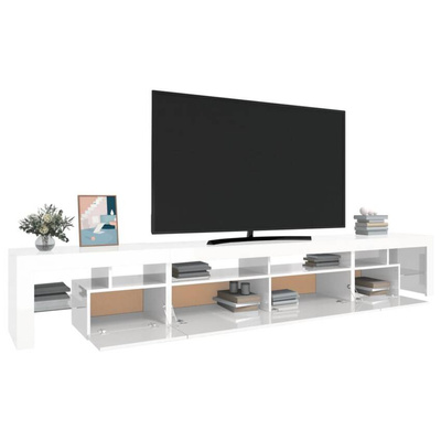 vidaXL Szafka pod TV z oświetleniem LED, biała, 260x36,5x40 cm