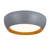 abruzzo lampa sufitowa plafon szaro drewniany klosz biały 14-24114