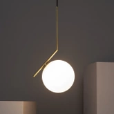 Lampa Wisząca Złota Kula Mleczna Abruzzo Toscana E14