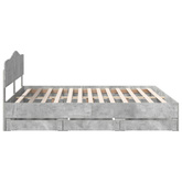 Ramka łóżka Betonowy szary 200 x 200 cm Drewno inżynieryjne