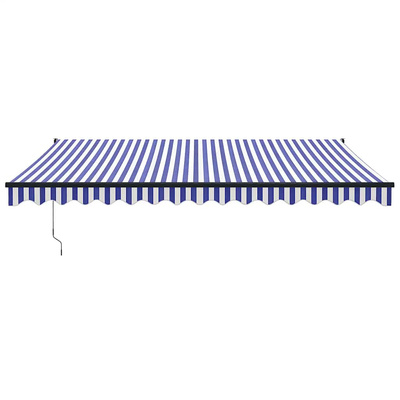 Zwijana markiza, niebiesko-biała, 4x3 m, tkanina i aluminium