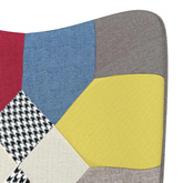 vidaXL Fotel, patchwork, obity tkaniną