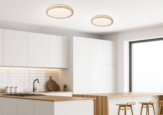 Plafon LED 18W biały + drewniany 4000K Gandava 13-75109
