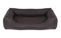 Legowisko dla psa Sofa Valencia Standard w kolorze brązowym z czarnym wykończeniem Rozmiar: S - 65 x 50 cm