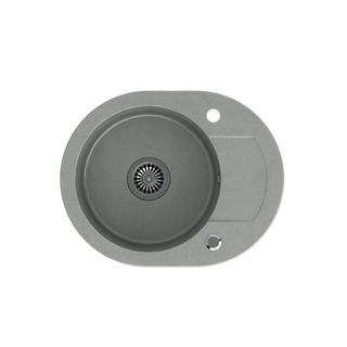 JOHNNY 216 GraniteQ zlewozmywak granitowy silver stone 1 komorowy z/o (58x46x17,5) z zaślepką i odpływem