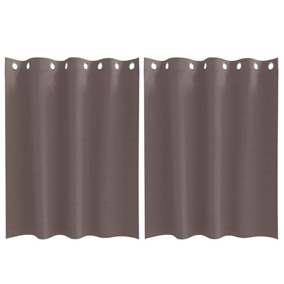 Firany blackout z kółkami 2 pcs Ciemny brąz 140 x 140 cm