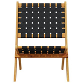 vidaXL Składane krzesła ogrodowe, 2 szt., czarne, akacja i tkanina