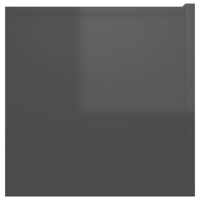 vidaXL Szafka wisząca pod TV, wysoki połysk, szara, 60x30x30 cm