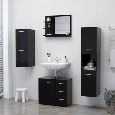 vidaXL Lustro łazienkowe, czarne 60x10,5x45cm, materiał drewnopochodny