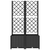 Donica ogrodowa z kratką, czarna, 80x40x136 cm, PP