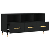 vidaXL Szafka pod TV, czarna, 102x36x50 cm, materiał drewnopochodny wariant 6