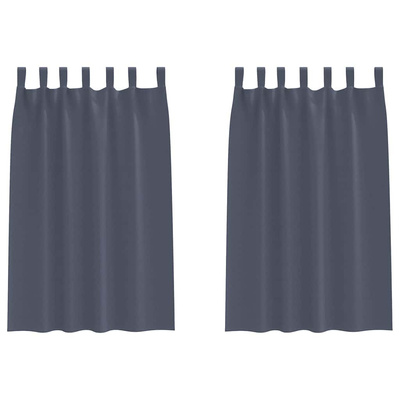 Firany blackout z kółkami 2 pcs Antracyt 175 x 140 cm Poliester