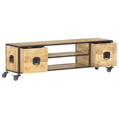 vidaXL Szafka pod TV, 130 x 30 x 39 cm, lite drewno mango