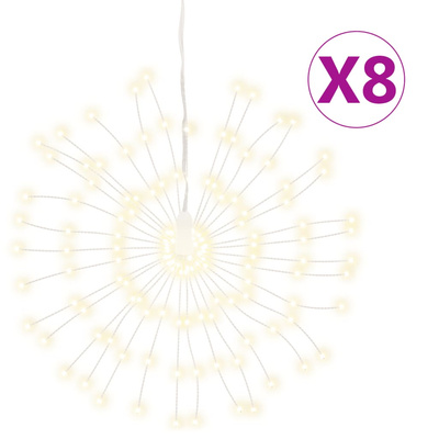 Ozdoby świąteczne, 140 lampek LED, 8 szt., ciepła biel, 17 cm