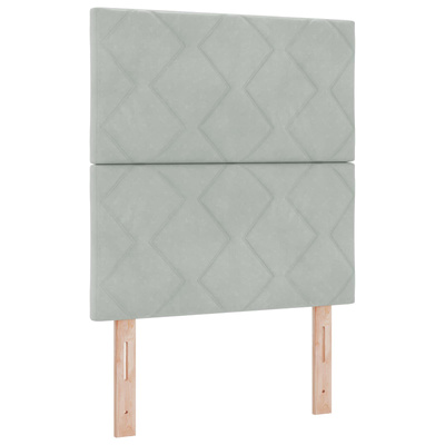 Łóżko ottoman z materacem jasnoszary 80 x 200 cm Welur