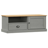 vidaXL Szafka pod TV VIGO, szara, 106x40x40 cm, lite drewno sosnowe