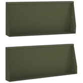 Mur oporowy 2 szt. 100 x 12 x 50 cm Stal Oliwkowy zielony