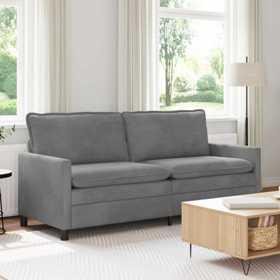 Sofa ciemnoszary 196 x 81 x 87,5 cm Welur